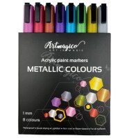 Akrylové metalické popisovače Artmagico 1 mm - sada 8 ks