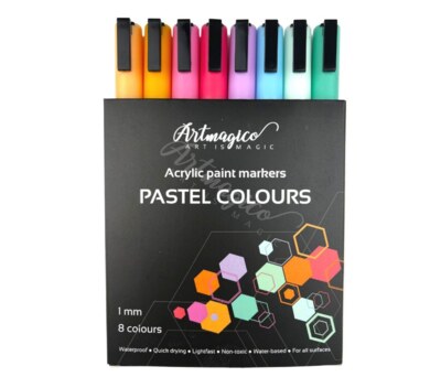 Akrylové pastelové popisovače Artmagico 1 mm - sada 8 ks
