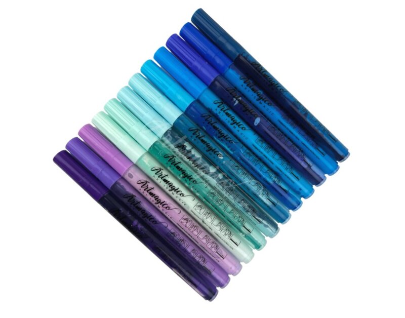 Akrylové popisovače Artmagico PRO modré - sada 12 ks