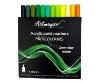 Akrylové popisovače Artmagico PRO zelené - sada 12 ks