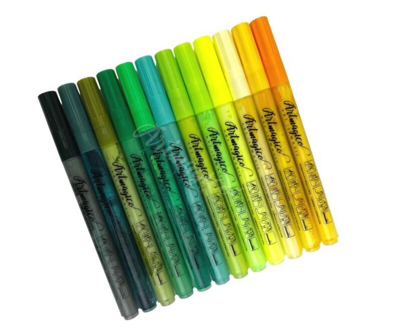 Akrylové popisovače Artmagico PRO zelené - sada 12 ks