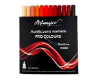 Akrylové popisovače Artmagico PRO červené - sada 12 ks