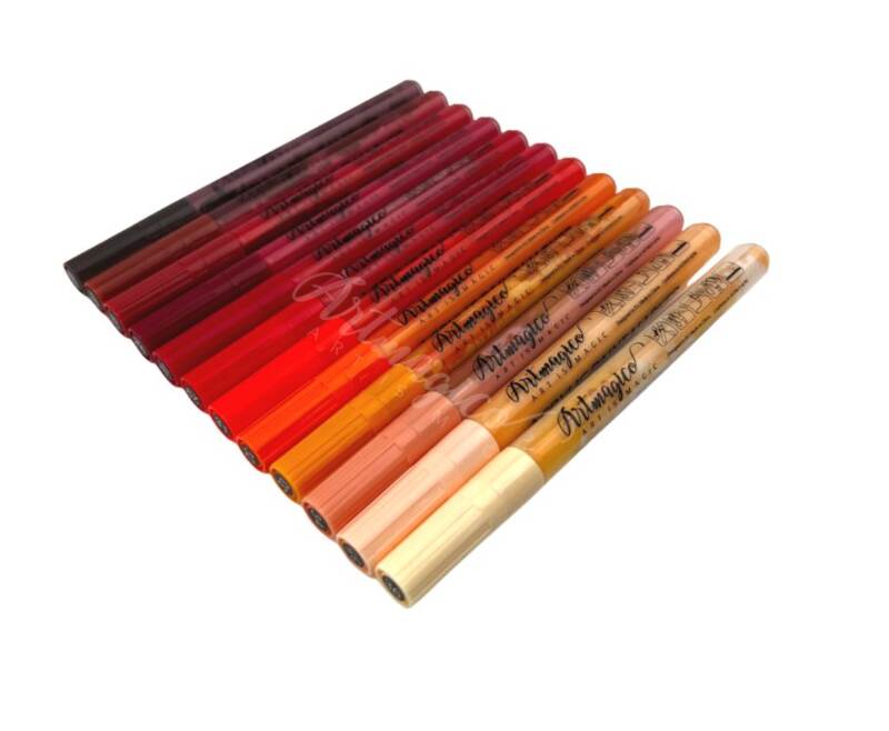 Akrylové popisovače Artmagico PRO červené - sada 12 ks