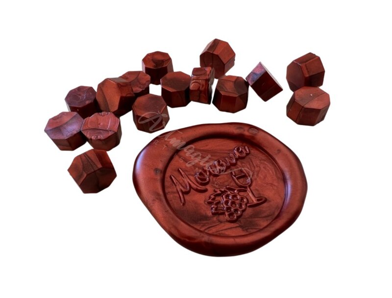 Pečetící vosk Artmagico - metalicky červený - balení 100 ks