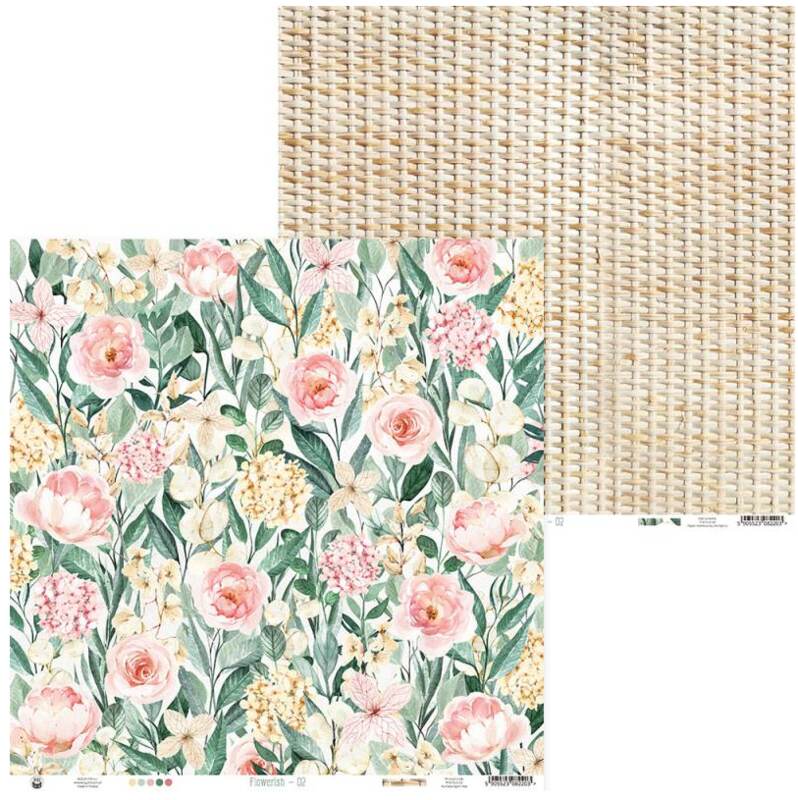 Sada scrapbookových oboustranně potištěných papírů P13 12x12" Flowerish - sada 12 listů