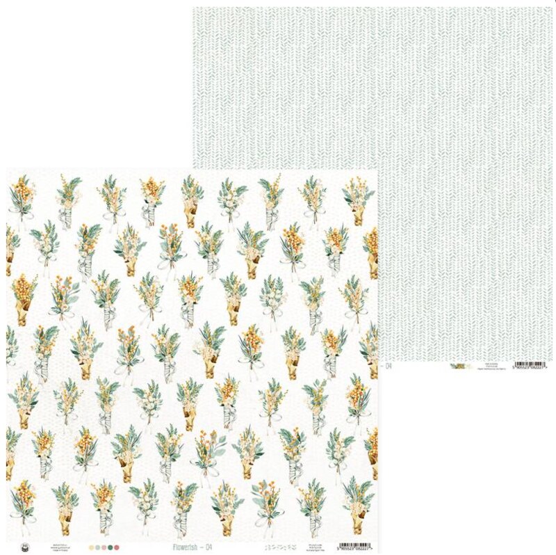 Sada scrapbookových oboustranně potištěných papírů P13 12x12" Flowerish - sada 12 listů