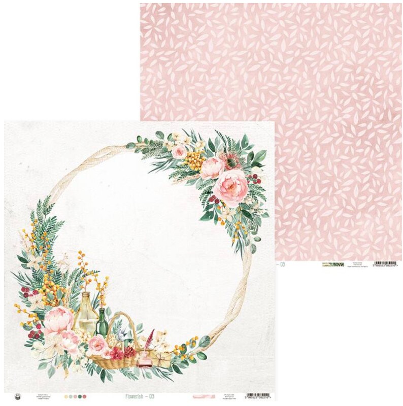 Sada scrapbookových oboustranně potištěných papírů P13 12x12" Flowerish - sada 12 listů