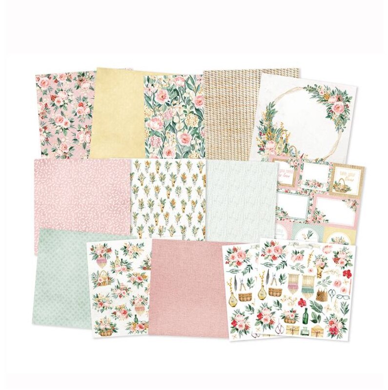 Sada scrapbookových oboustranně potištěných papírů P13 12x12" Flowerish - sada 12 listů