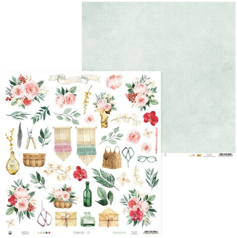 Sada scrapbookových oboustranně potištěných papírů P13 12x12" Flowerish - sada 12 listů