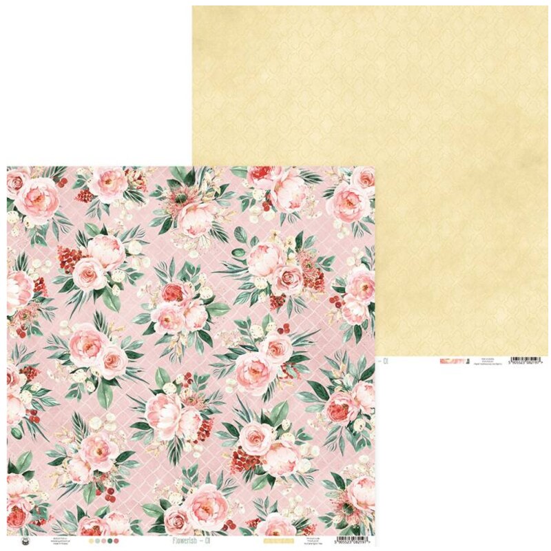 Sada scrapbookových oboustranně potištěných papírů P13 12x12" Flowerish - sada 12 listů