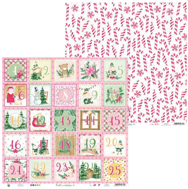 Sada scrapbookových oboustranně potištěných papírů P13 12x12" Santa´s workshop - sada 12 listů
