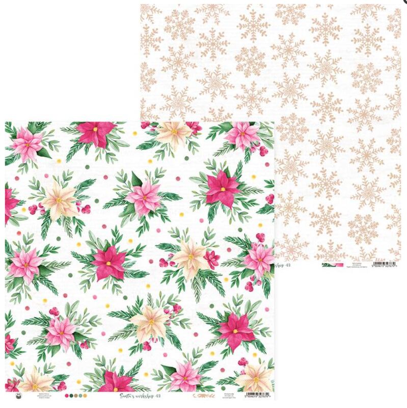 Sada scrapbookových oboustranně potištěných papírů P13 12x12" Santa´s workshop - sada 12 listů