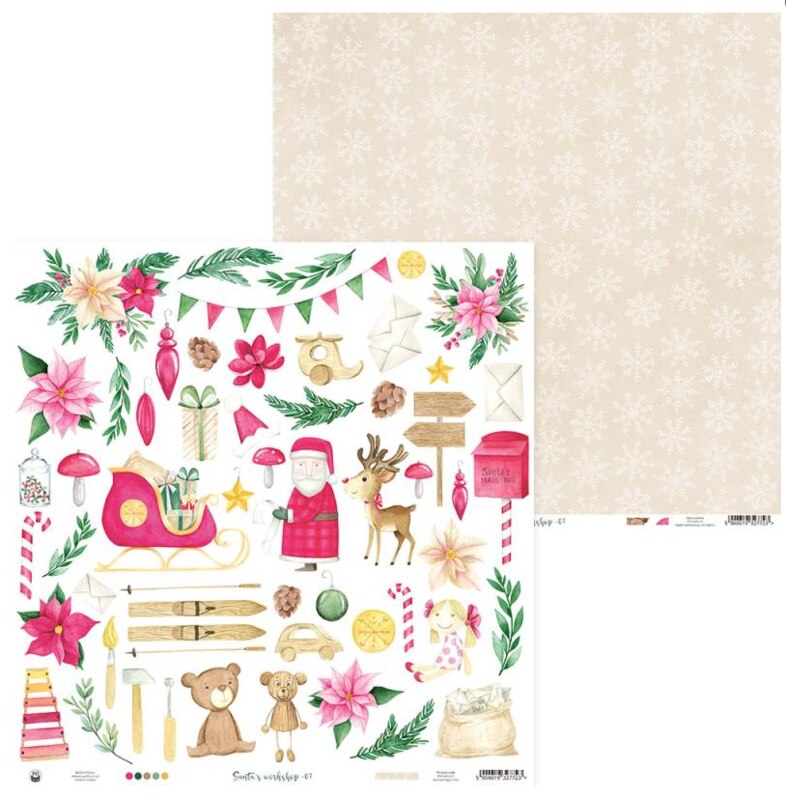 Sada scrapbookových oboustranně potištěných papírů P13 12x12" Santa´s workshop - sada 12 listů