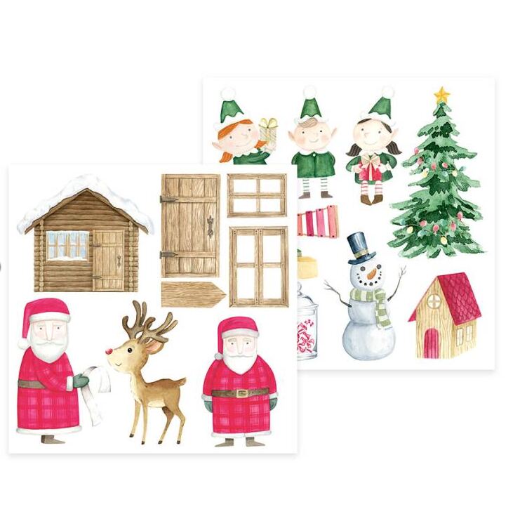 Sada scrapbookových oboustranně potištěných papírů P13 6x6" Santa´s workshop - sada 24 listů