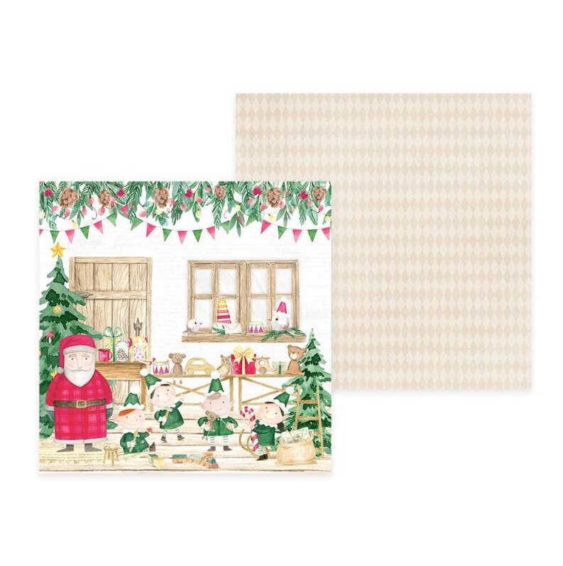 Sada scrapbookových oboustranně potištěných papírů P13 6x6" Santa´s workshop - sada 24 listů