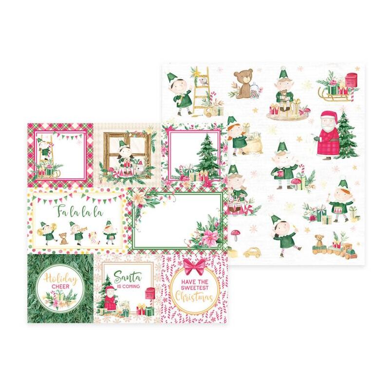 Sada scrapbookových oboustranně potištěných papírů P13 6x6" Santa´s workshop - sada 24 listů