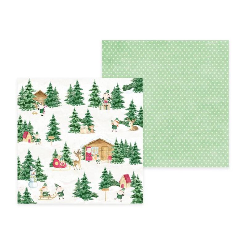 Sada scrapbookových oboustranně potištěných papírů P13 6x6" Santa´s workshop - sada 24 listů