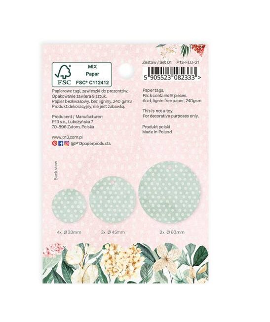 Dekorativní visačky kulaté P13 - Flowerish