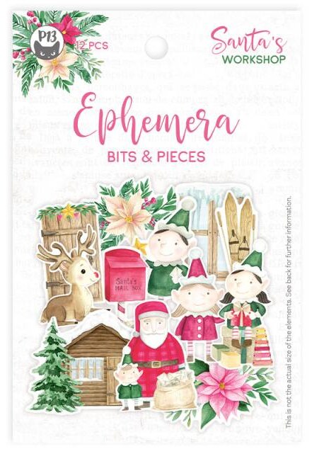 Papírové výseky P13 - Santa´s workshop - sada 12 ks