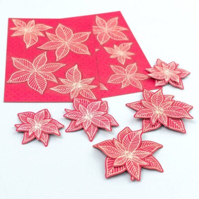 Papírové výseky P13 "vánoční hvězdy" - sada 10 ks