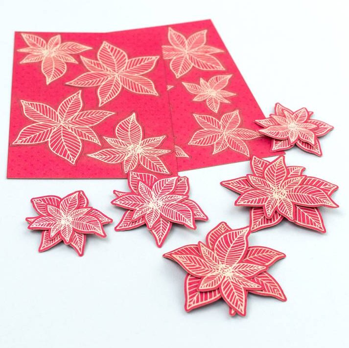 Papírové výseky P13 "vánoční hvězdy" - sada 10 ks