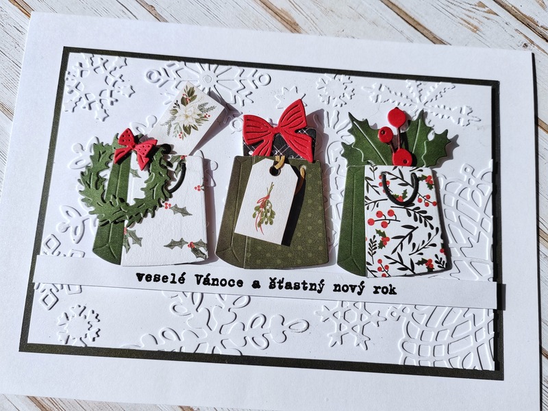 Přání ruční výroba - Vánoční dárkové taštičky