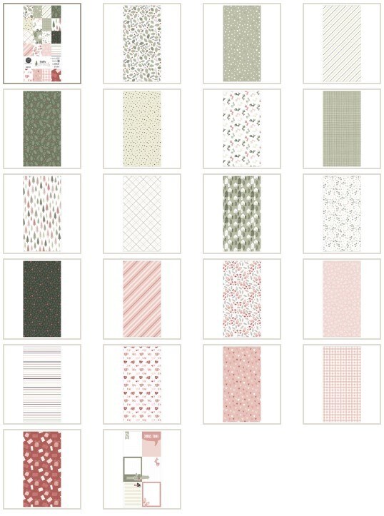 Sada papírů MODA SCRAP 6x12" - Fluffy Xmas - sada 21 listů