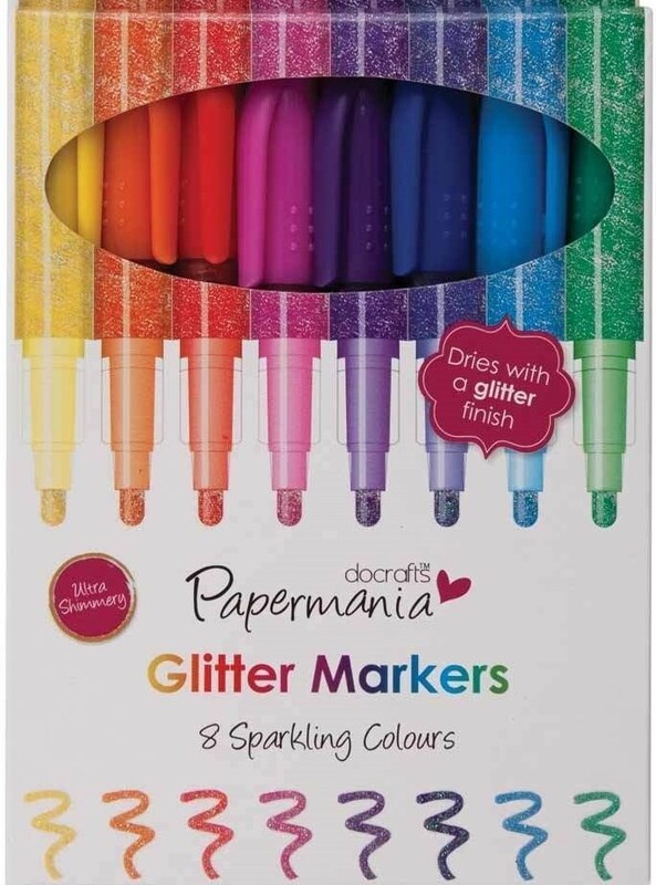 Glitrové popisovače Papermania - sada 8 ks