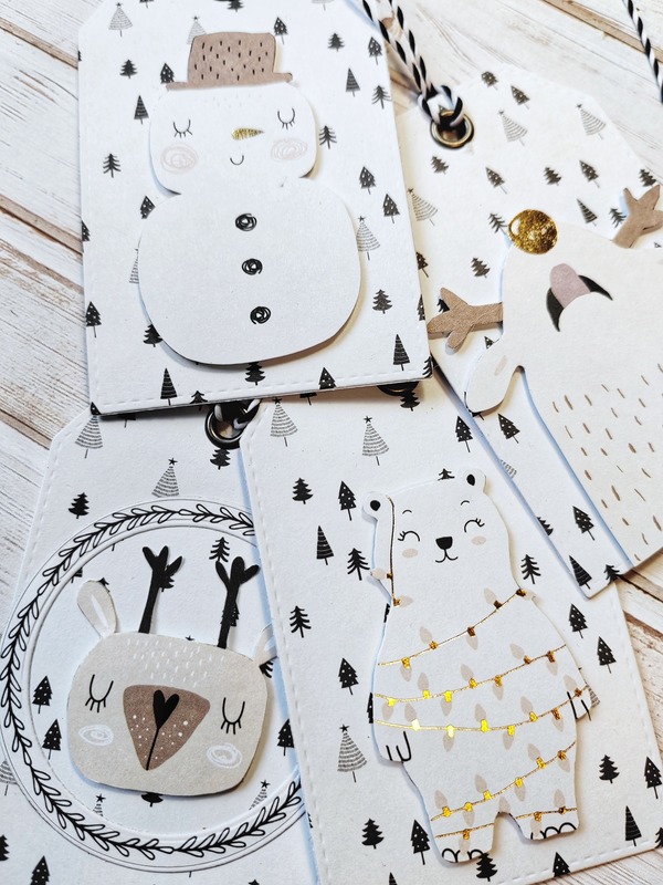 Visačky Veselé Vánoce - 9 x 5,5 cm - sada 4 ks