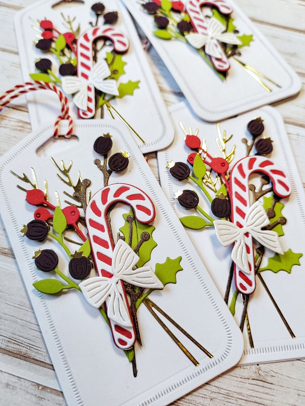 Visačky Veselé Vánoce - rostliny - 11 x 5,5 cm