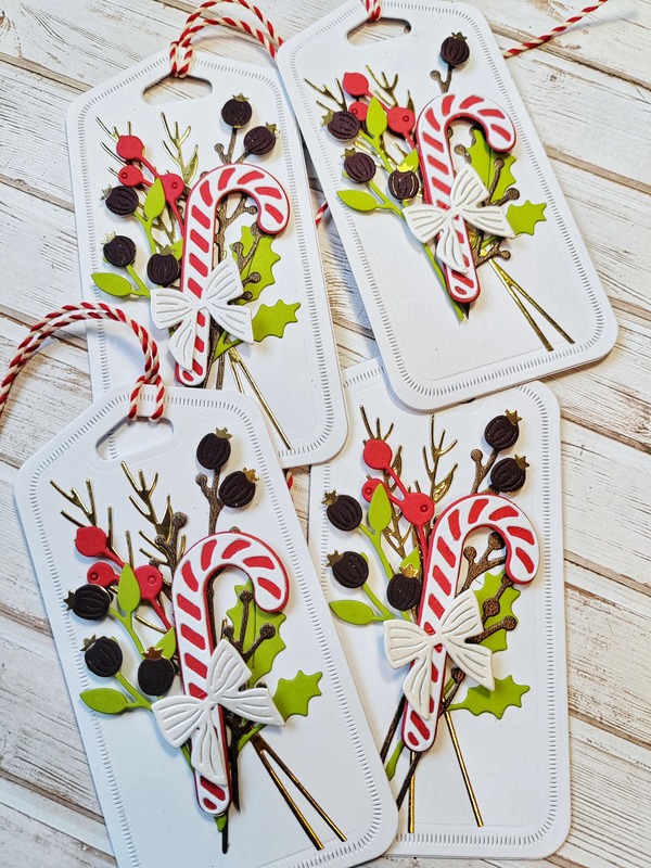 Visačky Veselé Vánoce - rostliny - 11 x 5,5 cm