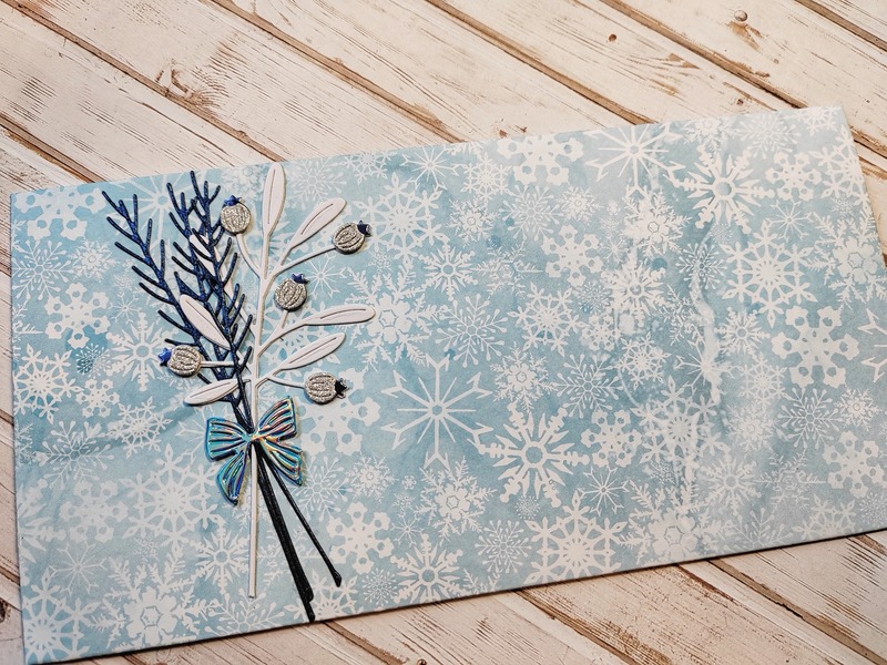 Dárková obálka - Sněhové vločky - 1 ks
