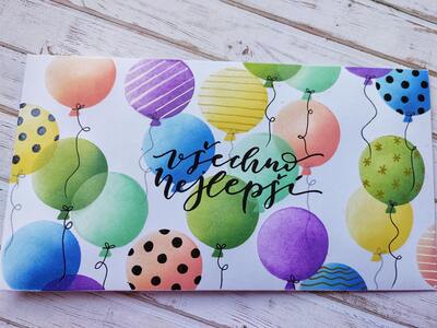Dárková obálka - Všechno nejlepší - balónky - 1 ks