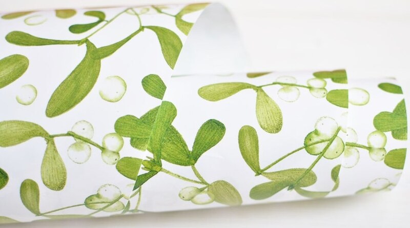 Vánoční balicí papír MANKAI A2 - Jmelí - 1 arch