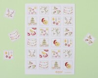 Designové vánoční samolepky MANKAI známky - arch 24 ks