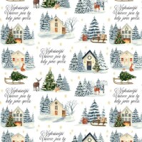 Vánoční balicí papír 70 x 100 cm - 100 g/m2 - Vánoční krajina/Vánoce spolu - 1 arch