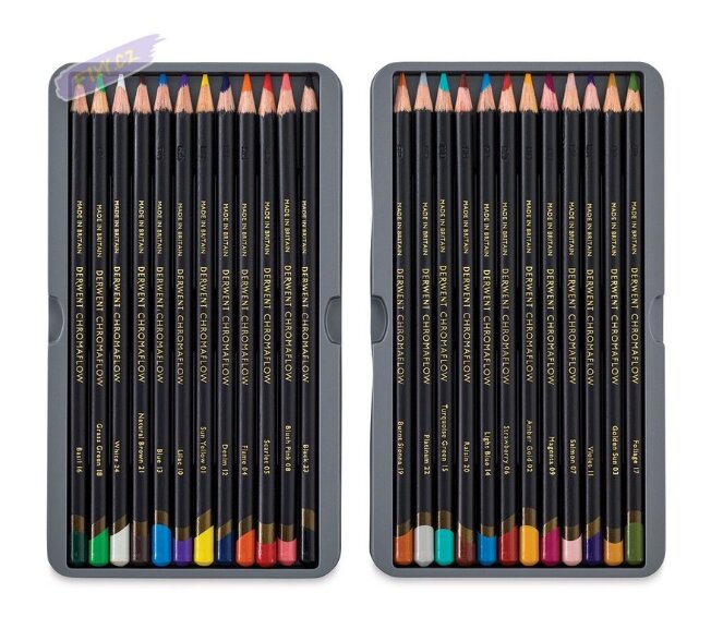 Pigmentové pastelky DERWENT Chromaflow 24 - sada 24 ks