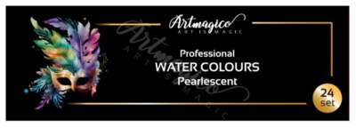 Profesionální akvarelové perleťové barvy ARTMAGICO 24 - sada 24 ks