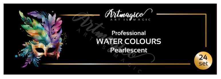 Profesionální akvarelové perleťové barvy ARTMAGICO 24 - sada 24 ks