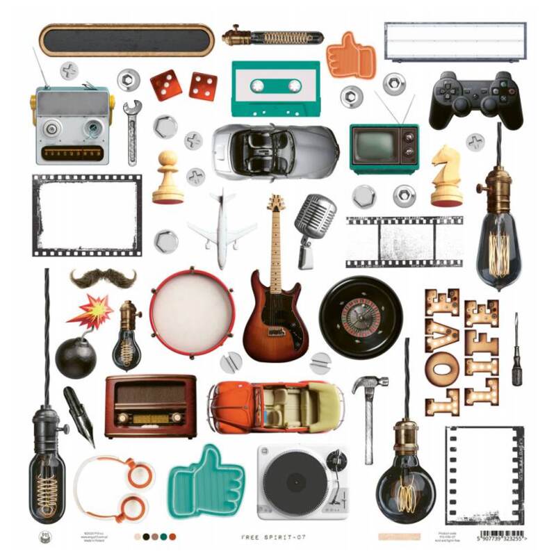 Potištěný papír 12x12" P13 Free Spirit 07 - 1 list