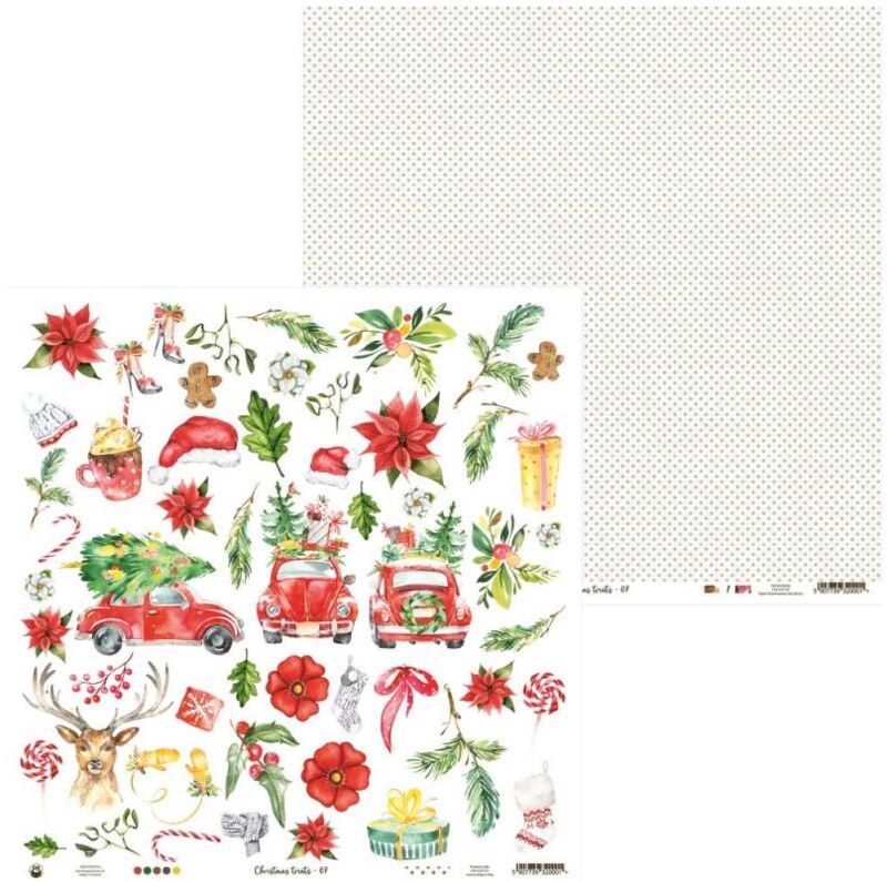 Potištěný papír 12x12" P13 Christmas Treats 07 - 1 list