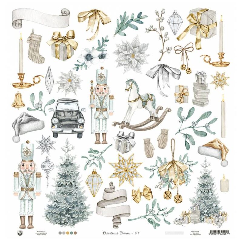 Potištěný papír 12x12" P13 Christmas Charm 07