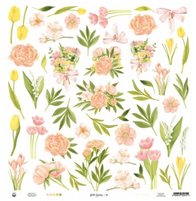 Potištěný papír 12x12" P13 Hello Spring 07 - 1 list