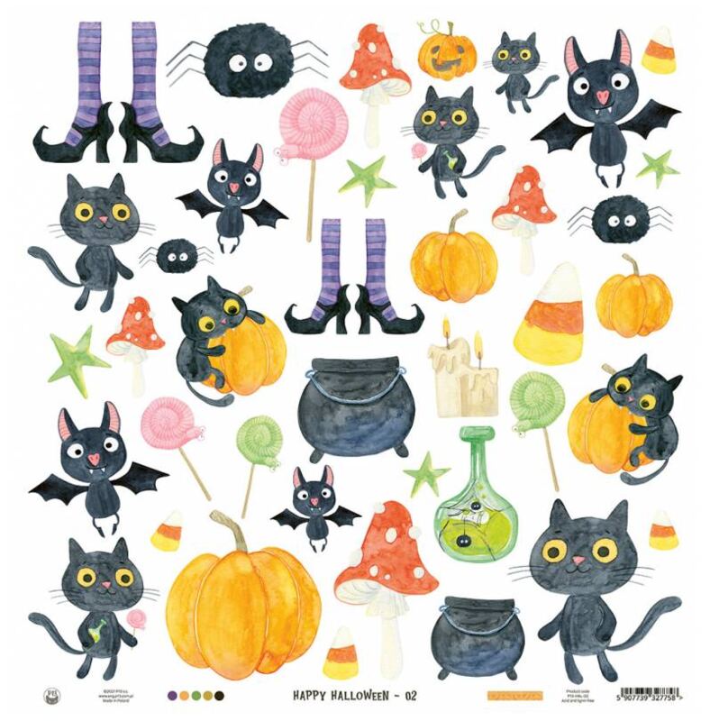 Potištěný papír 12x12" P13 Happy Halloween 2 - 1 list