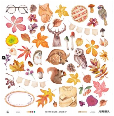 Potištěný papír 12x12" P13 The four seasons - Autumn 07 - 1 list