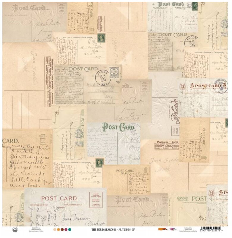 Potištěný papír 12x12" P13 The four seasons - Autumn 07 - 1 list