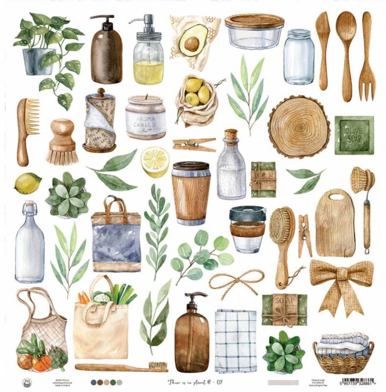 Potištěný papír 12x12" P13 There is no Planet B 07 - 1 list