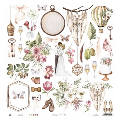 Potištěný papír 12x12" P13 Always and Forever 07 - 1 list