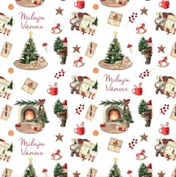 Vánoční balicí papír 70 x 100 cm - 100 g/m2 - Miluju Vánoce - 1 arch