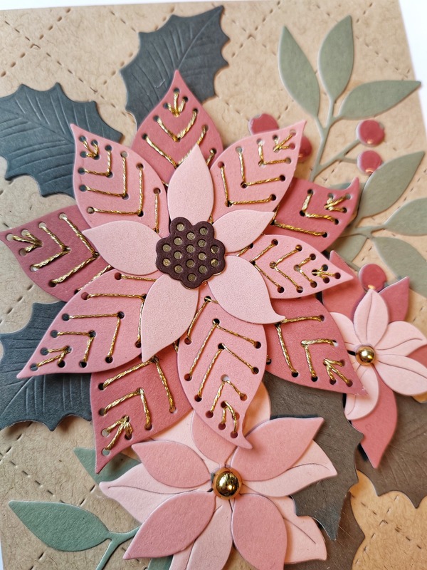 Přání ruční výroba - Vánoční hvězda starorůžová - 1 ks